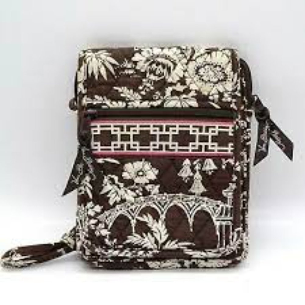 Vera Bradley Imperial Toile Brown and Pink Crossbody Bag